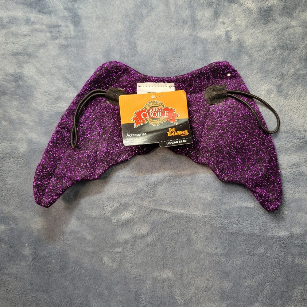 Great Choice‎ Pet Costume Wings Purple Sparkle Halloween Dog Cat Accessory